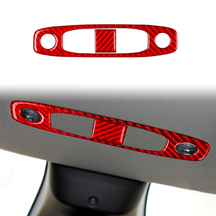 For Tesla Model 3 2019-2022 / Y 2019-2024 2pcs/Set Carbon Fiber Car Reading Light Panel Decorative Sticker, For Tesla Model 3 2019-2022 / Y 2019-2024 Car Reading Light Panel