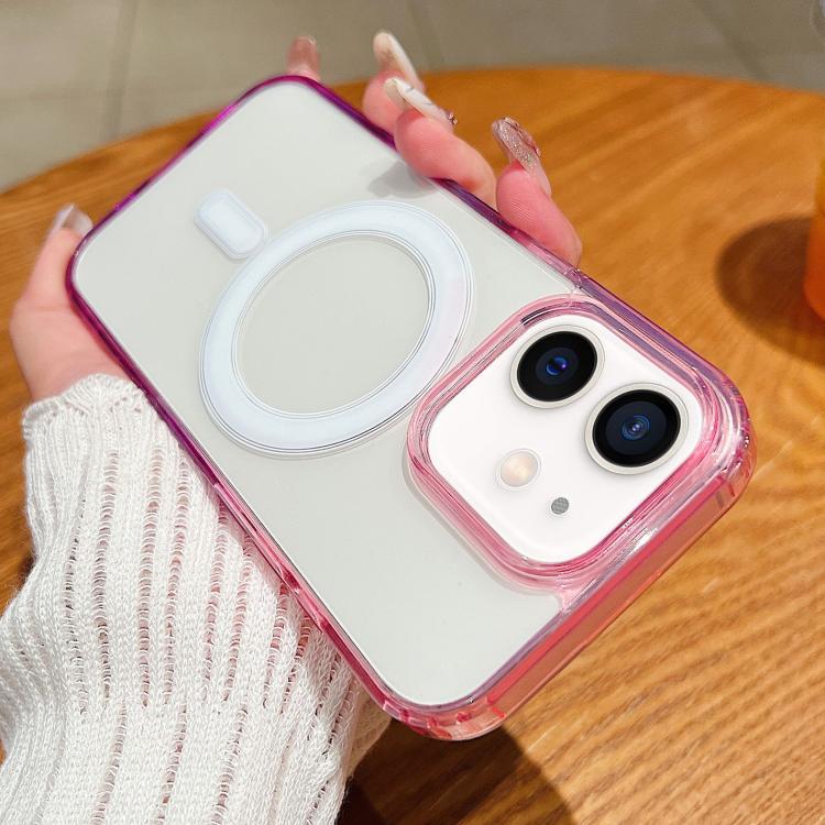 대비 색상 그라데이션 투명 MagSafe 휴대폰 케이스, 아이폰 11용, 아이폰 11 프로용