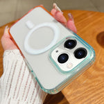 대비 색상 그라데이션 투명 MagSafe 휴대폰 케이스, 아이폰 11용, 아이폰 11 프로용