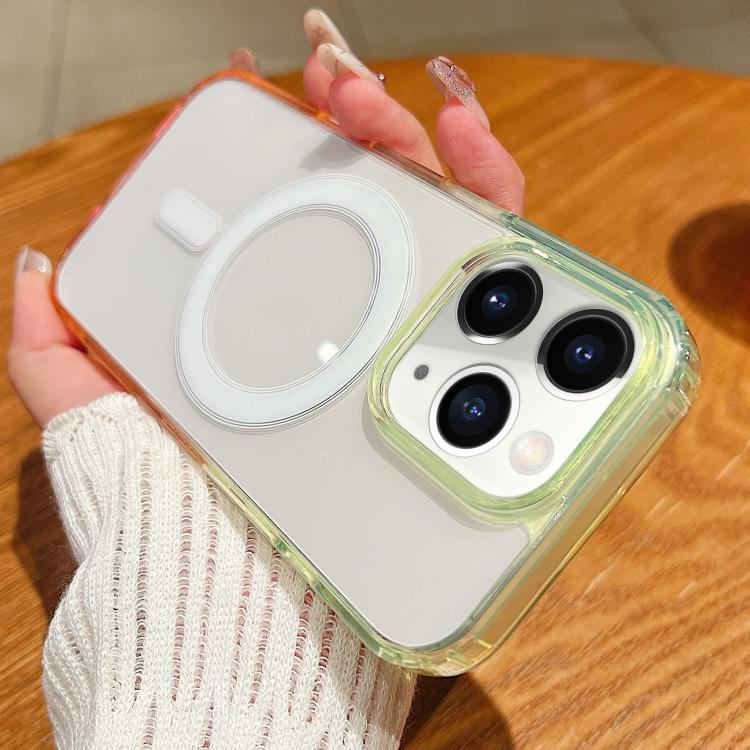 대비 색상 그라데이션 투명 MagSafe 휴대폰 케이스, 아이폰 11용, 아이폰 11 프로용