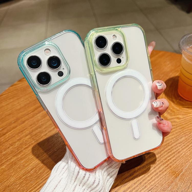 대비 색상 그라데이션 투명 MagSafe 휴대폰 케이스, 아이폰 11용, 아이폰 11 프로용