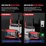 FOXSUR FTC-1206 2 in 1 12V Charging Tester Integrated Machine Car Motorcycle Battery Charger Tester, EU Plug, US Plug, UK Plug, AU Plug