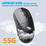 HXSJ T68 3모드 유선 2.4G BT5.1 무선 경량 게이밍 마우스, T68