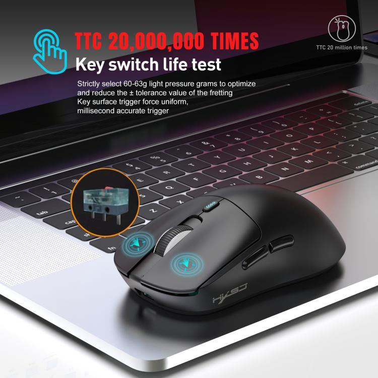 HXSJ T68 3모드 유선 2.4G BT5.1 무선 경량 게이밍 마우스, T68