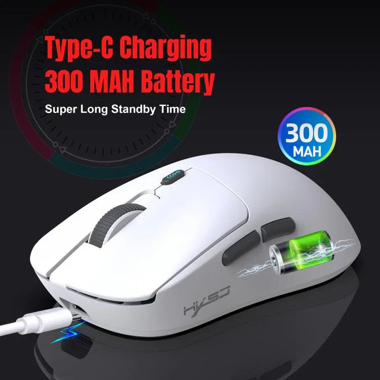 HXSJ T68 3모드 유선 2.4G BT5.1 무선 경량 게이밍 마우스, T68