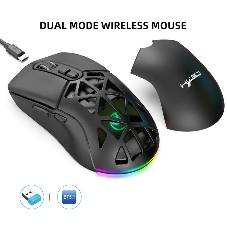 HXSJ T26 듀얼 모드 2.4G BT5.1 충전식 무선 마우스, T26