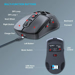 HXSJ T26 듀얼 모드 2.4G BT5.1 충전식 무선 마우스, T26