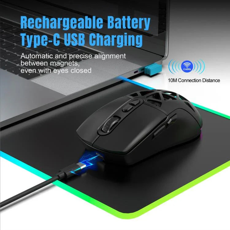 HXSJ T26 듀얼 모드 2.4G BT5.1 충전식 무선 마우스, T26