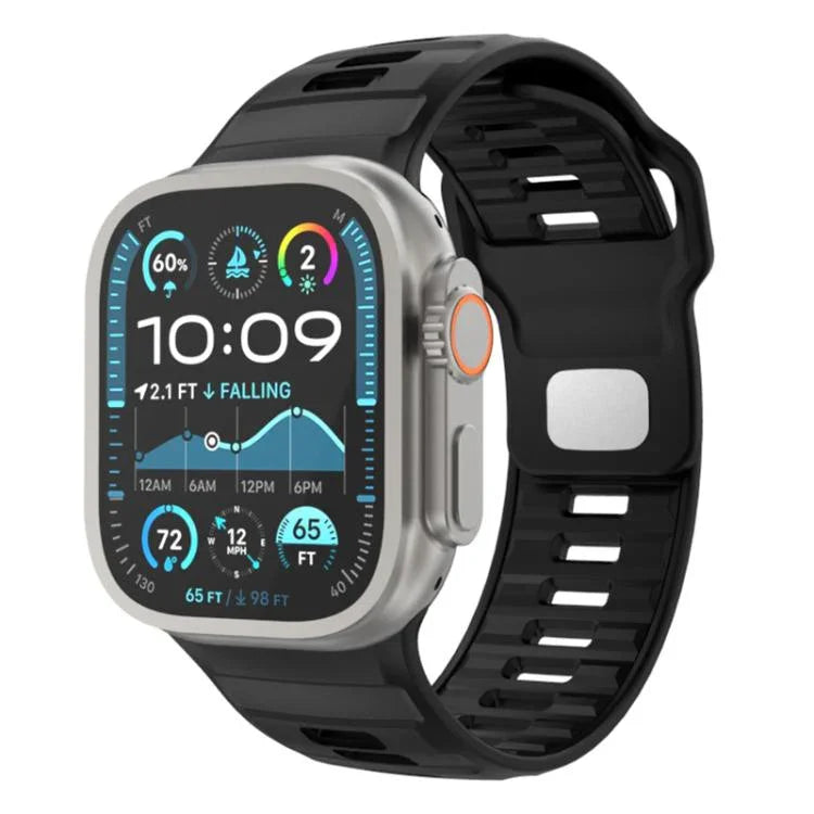 체커드 리버스 버클 실리콘 시계줄, 애플 워치 46mm / 49mm / 45mm / 44mm용