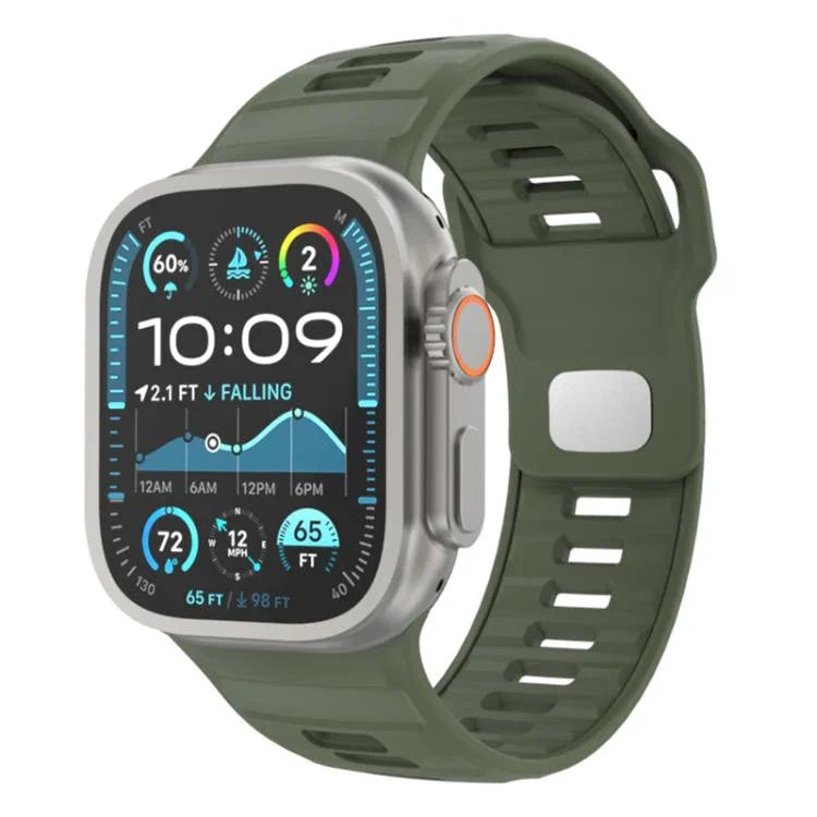 체커드 리버스 버클 실리콘 시계줄, 애플 워치 46mm / 49mm / 45mm / 44mm용