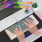 HXSJ V400 유선 컬러 매칭 RGB 백라이트 멤브레인 키보드 63키 캡, 케이블 길이: 1.7m, V400 베이지 + 그레이, V400 그레이 + 베이지, V400 베이지 + 그레이 + 오렌지, V400 그레이 + 베이지 + 오렌지