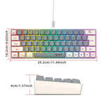 HXSJ V400 유선 컬러 매칭 RGB 백라이트 멤브레인 키보드 63키 캡, 케이블 길이: 1.7m, V400 베이지 + 그레이, V400 그레이 + 베이지, V400 베이지 + 그레이 + 오렌지, V400 그레이 + 베이지 + 오렌지