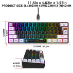 HXSJ V700WB 유선 RGB 백라이트 멤브레인 키보드 61키 캡, 케이블 길이: 1.7m, V700WB