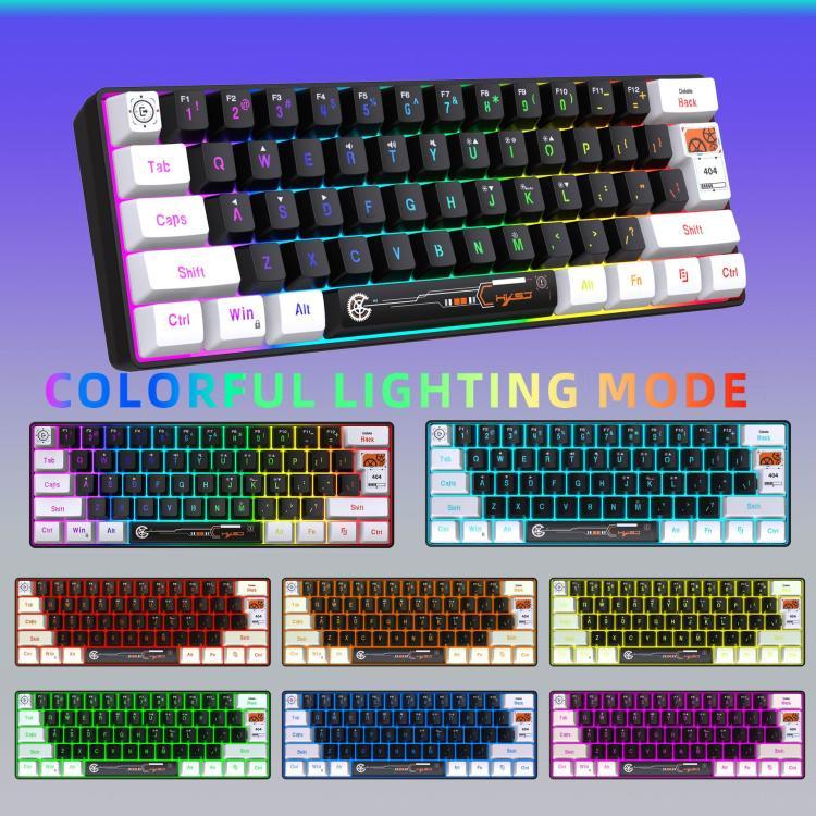 HXSJ V700WB 유선 RGB 백라이트 멤브레인 키보드 61키 캡, 케이블 길이: 1.7m, V700WB