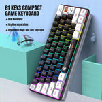 HXSJ V700WB 유선 RGB 백라이트 멤브레인 키보드 61키 캡, 케이블 길이: 1.7m, V700WB