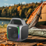 MS6K 휴대용 RGB 화려한 블루투스 스피커 야외용 노래방 서브우퍼, 마이크 없음, 듀얼 마이크
