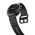 삼성 갤럭시 워치8 클래식 46mm / 워치8 44mm / 40mm용 xDfind 웨이비 그레인 스티치 실리콘 시계줄, L