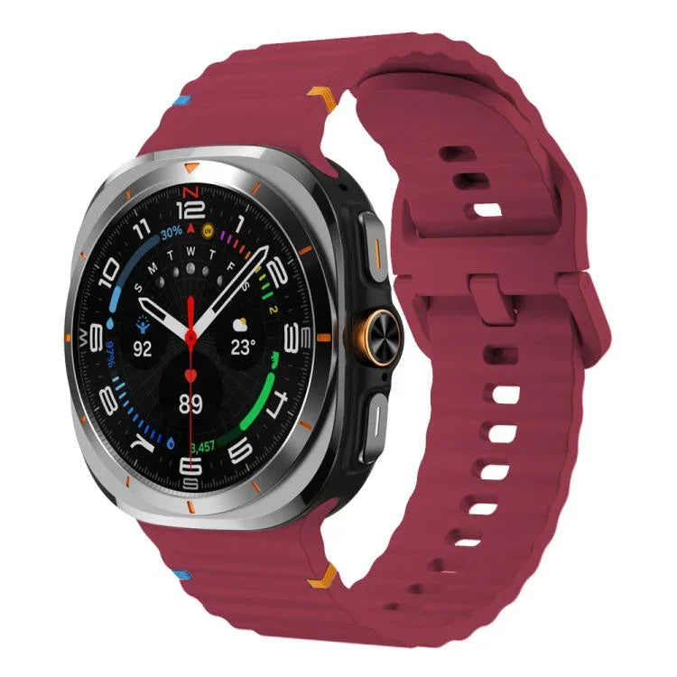 삼성 갤럭시 워치8 클래식 46mm / 워치8 44mm / 40mm용 xDfind 웨이비 그레인 스티치 실리콘 시계줄, L