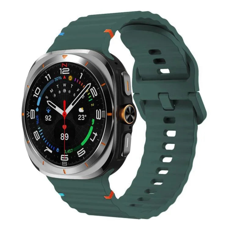 삼성 갤럭시 워치8 클래식 46mm / 워치8 44mm / 40mm용 xDfind 웨이비 그레인 스티치 실리콘 시계줄, L