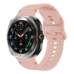 삼성 갤럭시 워치8 클래식 46mm / 워치8 44mm / 40mm용 xDfind 웨이비 그레인 스티치 실리콘 시계줄, L