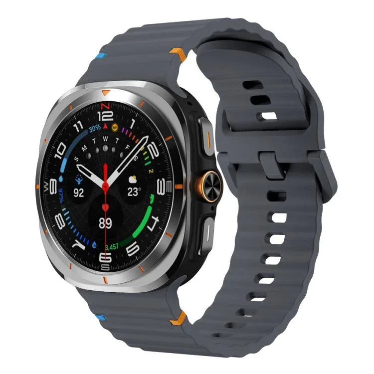 삼성 갤럭시 워치8 클래식 46mm / 워치8 44mm / 40mm용 xDfind 웨이비 그레인 스티치 실리콘 시계줄, L