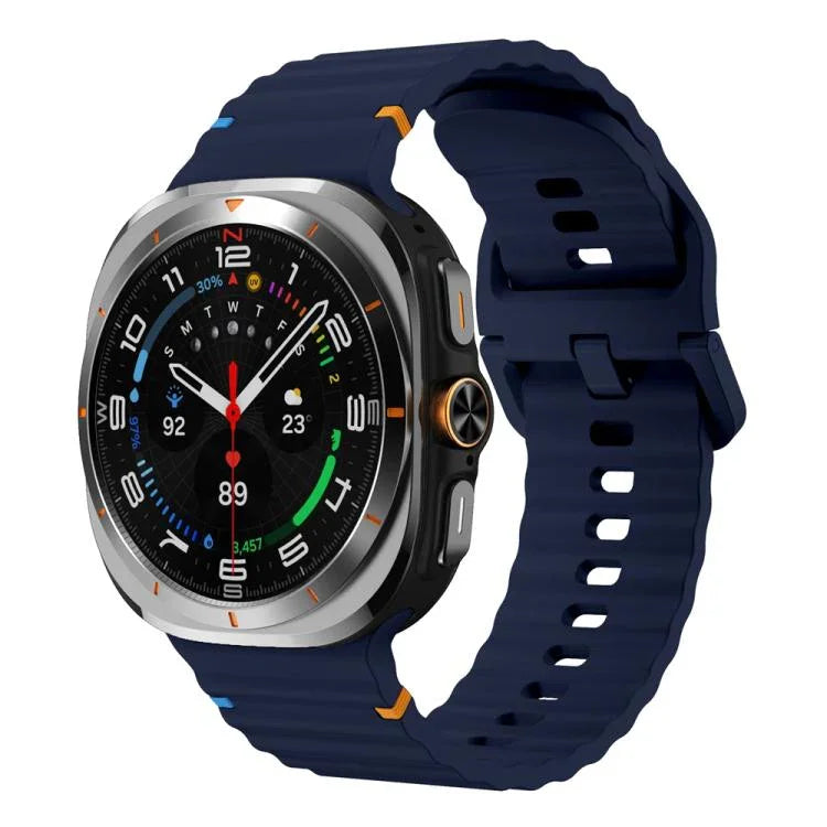 삼성 갤럭시 워치8 클래식 46mm / 워치8 44mm / 40mm용 xDfind 웨이비 그레인 스티치 실리콘 시계줄, L