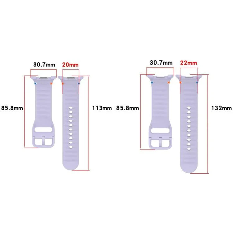 삼성 갤럭시 워치8 클래식 46mm / 워치8 44mm / 40mm용 xDfind 웨이비 그레인 스티치 실리콘 시계줄, L