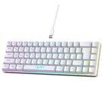 HXSJ V200 러시아어 버전 유선 RGB 백라이트 기계식 키보드 68키 캡, 케이블 길이: 1.7m, V200 러시아어 버전 화이트