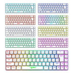 HXSJ V200 러시아어 버전 유선 RGB 백라이트 기계식 키보드 68키 캡, 케이블 길이: 1.7m, V200 러시아어 버전 화이트