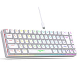 HXSJ V200 러시아어 버전 유선 RGB 백라이트 기계식 키보드 68키 캡, 케이블 길이: 1.7m, V200 러시아어 버전 화이트