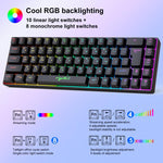 HXSJ V200 러시아어 버전 유선 RGB 백라이트 기계식 키보드 68키 캡, 케이블 길이: 1.7m, V200 러시아어 버전 화이트