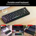 HXSJ V200 러시아어 버전 유선 RGB 백라이트 기계식 키보드 68키 캡, 케이블 길이: 1.7m, V200 러시아어 버전 화이트