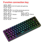 HXSJ V200 러시아어 버전 유선 RGB 백라이트 기계식 키보드 68키 캡, 케이블 길이: 1.7m, V200 러시아어 버전 화이트