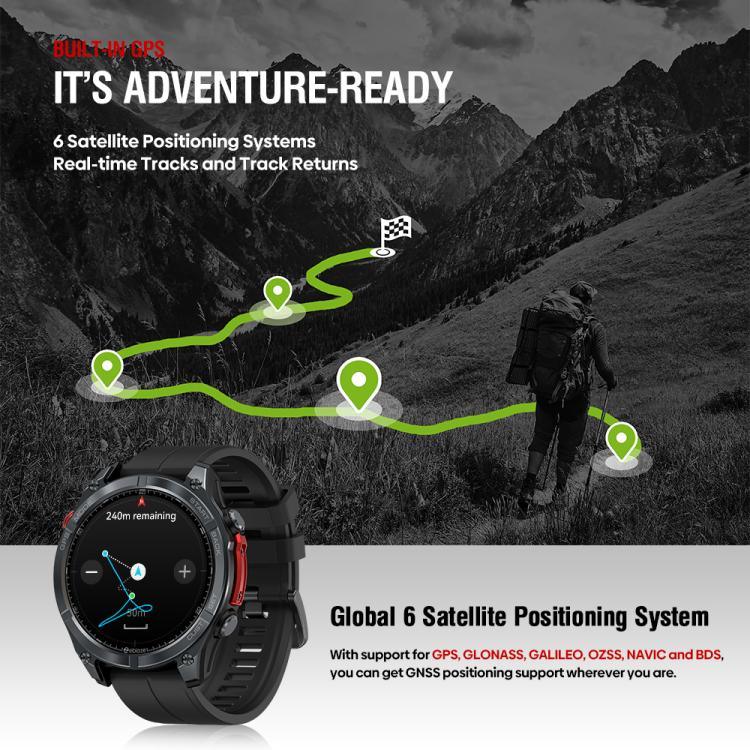 Zeblaze Stratos 4 견고한 아웃도어 GPS 스마트 워치 1.43인치 화면 5 ATM & IP69K