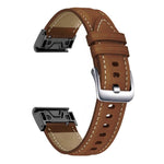xDfind Silver Buckle Leather Quick Release Watch Band, For Garmin Fenix 7 / 7X / 6X 26mm, For Garmin Fenix 7 / 7X / 6X 22mm
