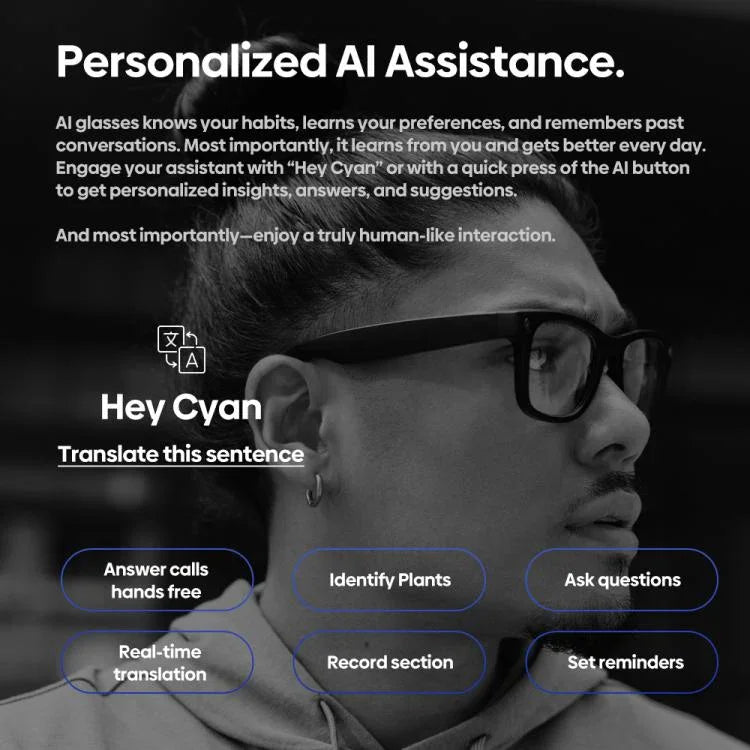 Zeblaze 아이웨어 AI 촬영 안경 오픈 이어 오디오 AI 지원