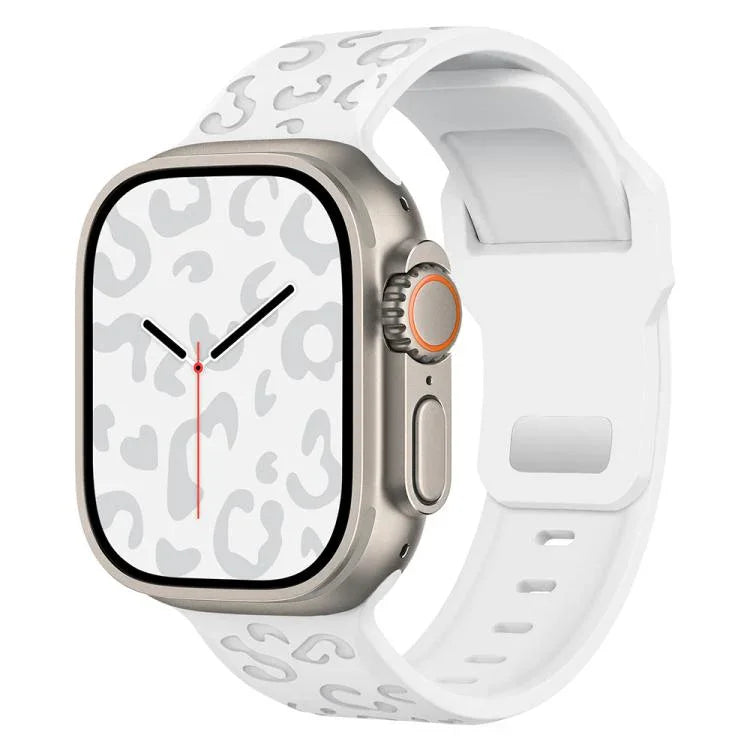 버클 오목 레오파드 실리콘 시계줄, 애플 워치 46mm / 49mm / 45mm / 44mm용, 애플 워치 42mm / 41mm / 40mm / 38mm용