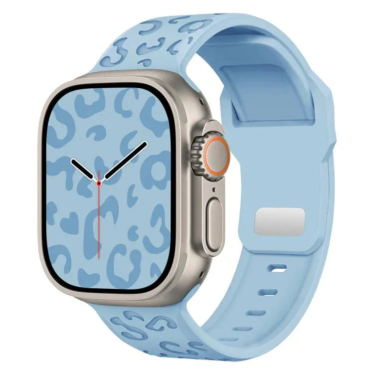 버클 오목 레오파드 실리콘 시계줄, 애플 워치 46mm / 49mm / 45mm / 44mm용, 애플 워치 42mm / 41mm / 40mm / 38mm용