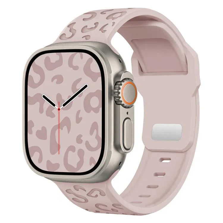 버클 오목 레오파드 실리콘 시계줄, 애플 워치 46mm / 49mm / 45mm / 44mm용, 애플 워치 42mm / 41mm / 40mm / 38mm용