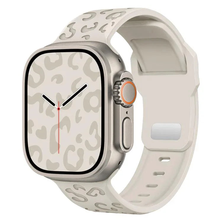 버클 오목 레오파드 실리콘 시계줄, 애플 워치 46mm / 49mm / 45mm / 44mm용, 애플 워치 42mm / 41mm / 40mm / 38mm용