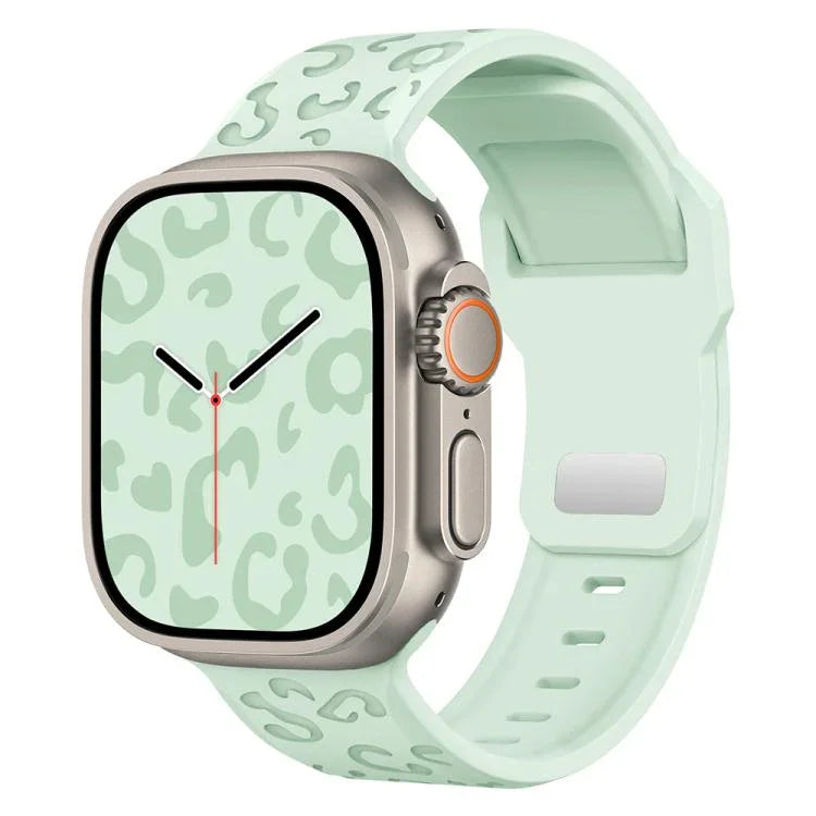 버클 오목 레오파드 실리콘 시계줄, 애플 워치 46mm / 49mm / 45mm / 44mm용, 애플 워치 42mm / 41mm / 40mm / 38mm용