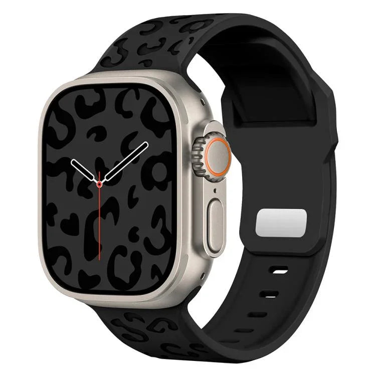 버클 오목 레오파드 실리콘 시계줄, 애플 워치 46mm / 49mm / 45mm / 44mm용, 애플 워치 42mm / 41mm / 40mm / 38mm용
