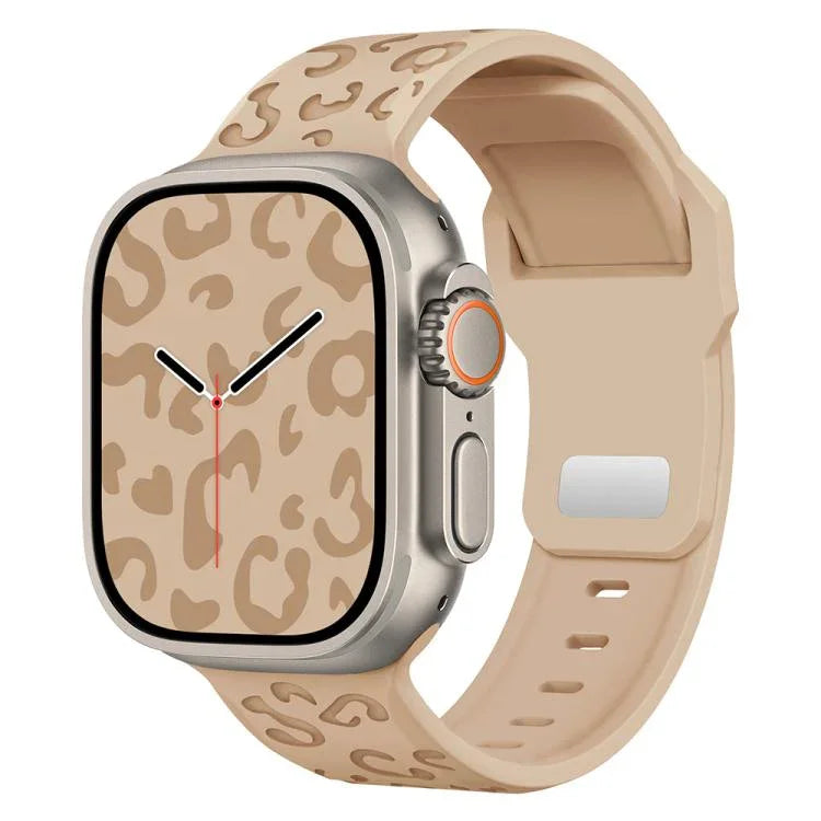 버클 오목 레오파드 실리콘 시계줄, 애플 워치 46mm / 49mm / 45mm / 44mm용, 애플 워치 42mm / 41mm / 40mm / 38mm용