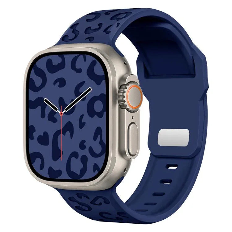 버클 오목 레오파드 실리콘 시계줄, 애플 워치 46mm / 49mm / 45mm / 44mm용, 애플 워치 42mm / 41mm / 40mm / 38mm용
