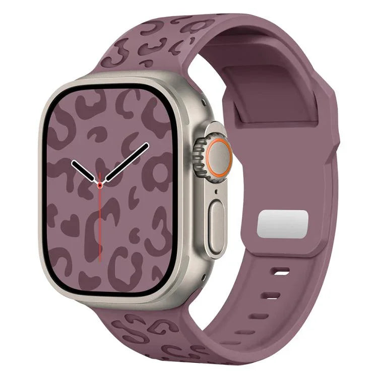 버클 오목 레오파드 실리콘 시계줄, 애플 워치 46mm / 49mm / 45mm / 44mm용, 애플 워치 42mm / 41mm / 40mm / 38mm용