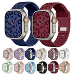 버클 오목 레오파드 실리콘 시계줄, 애플 워치 46mm / 49mm / 45mm / 44mm용, 애플 워치 42mm / 41mm / 40mm / 38mm용