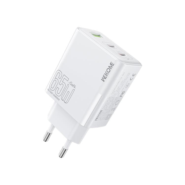 WK WP-U66 킨콩 65W 듀얼 USB-C / 타입-C + USB GaN 고속 충전기, UK 플러그, US 플러그, EU 플러그