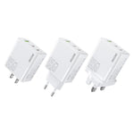 WK WP-U66 킨콩 65W 듀얼 USB-C / 타입-C + USB GaN 고속 충전기, UK 플러그, US 플러그, EU 플러그