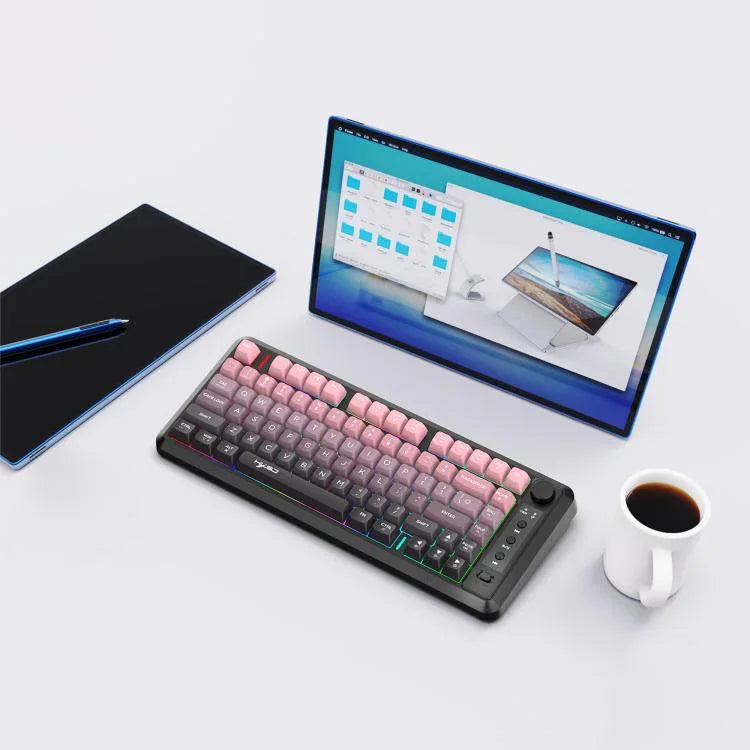 HXSJ L400 3모드 무선 RGB 라이트 박막 81키 키보드