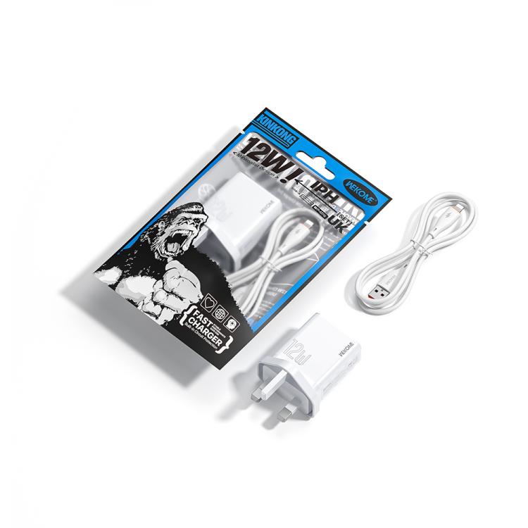 WK WP-U76 킨콩 12W USB 충전기 세트, UK 플러그, US 플러그, EU 플러그